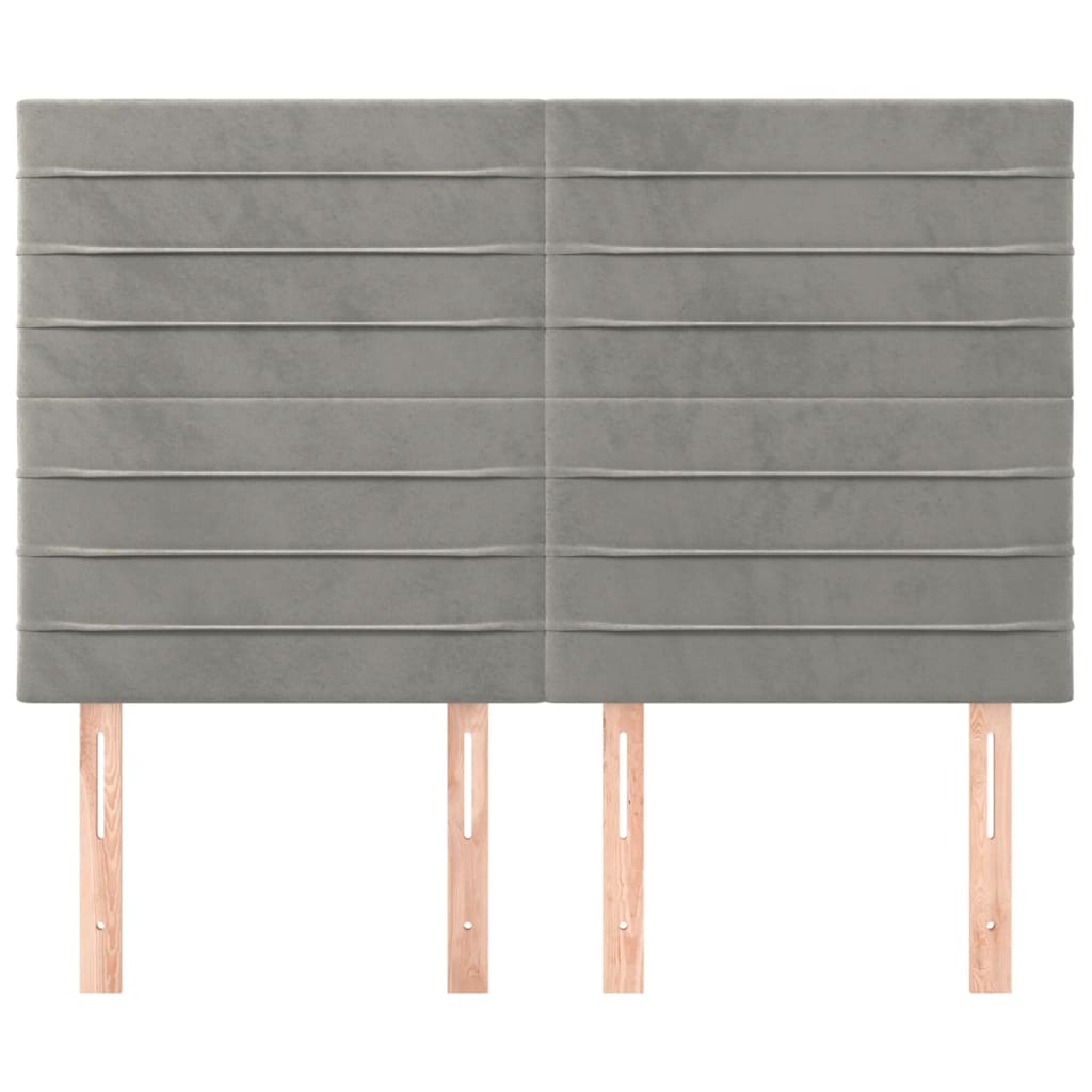 Testiera Grigio Chiaro 144x5x118/128 cm Velluto