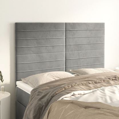 Testiera Grigio Chiaro 144x5x118/128 cm Velluto