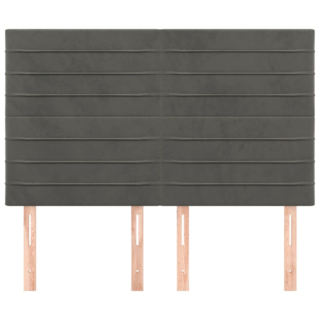 Testiera Grigio Scuro 144x5x118/128 cm Velluto