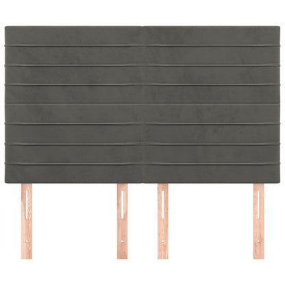 Testiera Grigio Scuro 144x5x118/128 cm Velluto