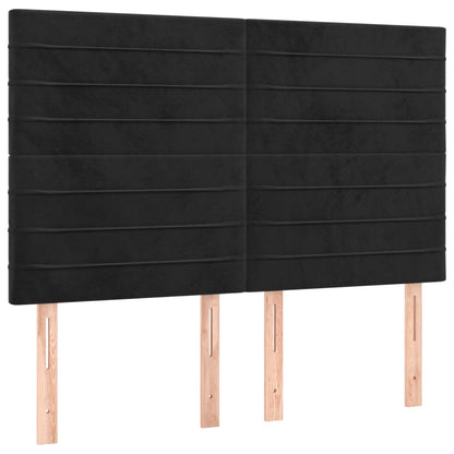 Testiera Nera 144x5x118/128 cm Velluto