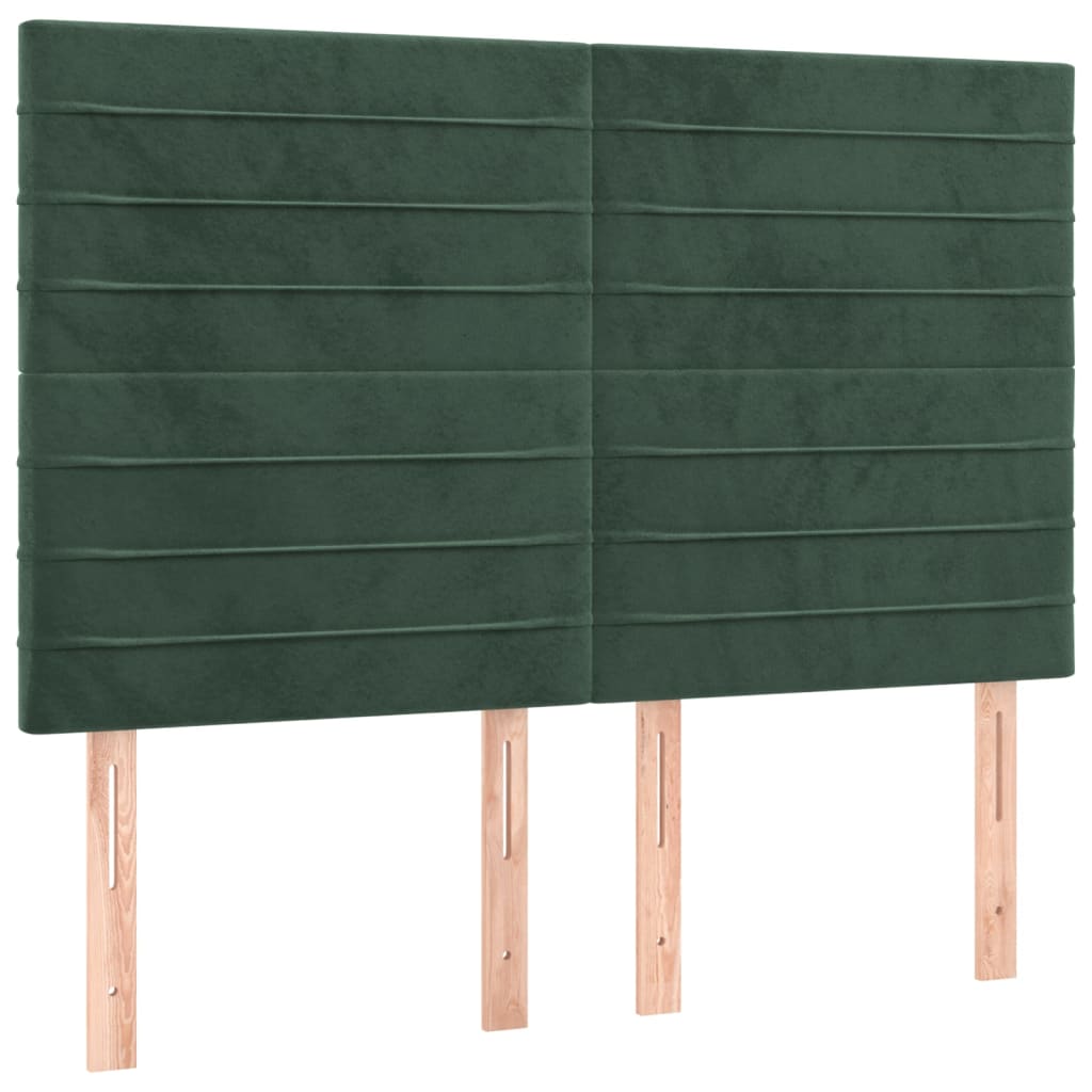 Testiere 4 pz Verde Scuro 72x5x78/88 cm in Velluto