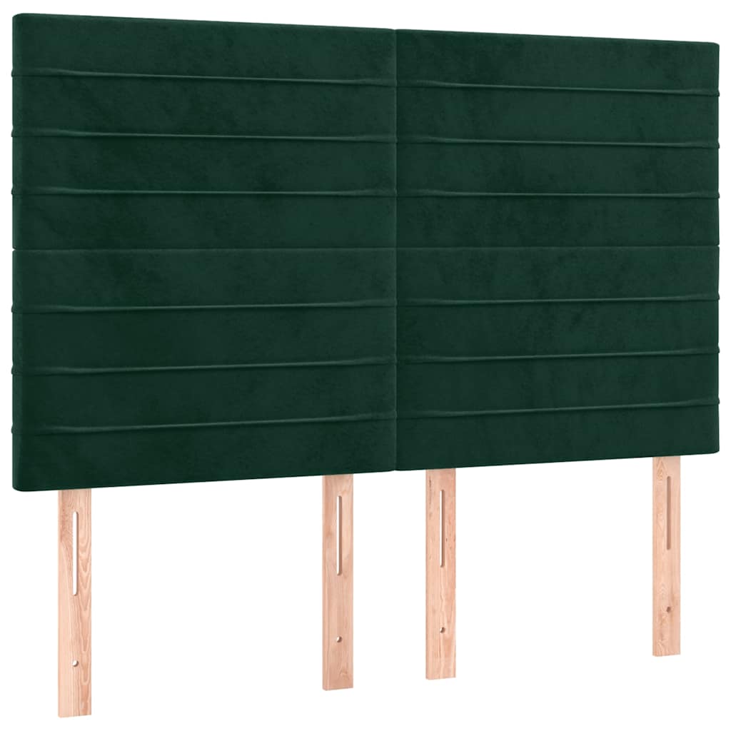 Testiera Verde Scuro 144x5x118/128 cm Velluto