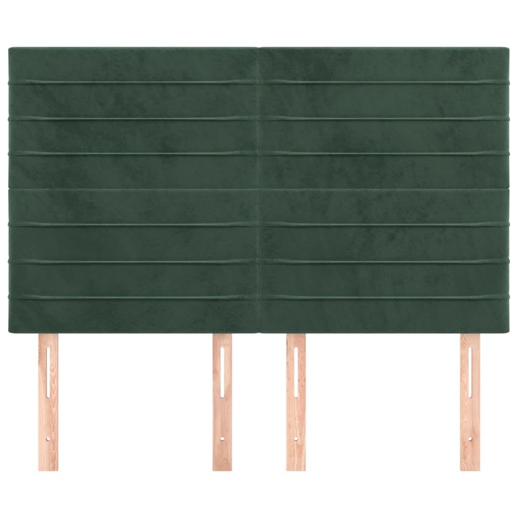 Testiere 4 pz Verde Scuro 72x5x78/88 cm in Velluto