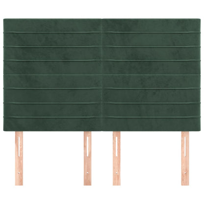 Testiere 4 pz Verde Scuro 72x5x78/88 cm in Velluto