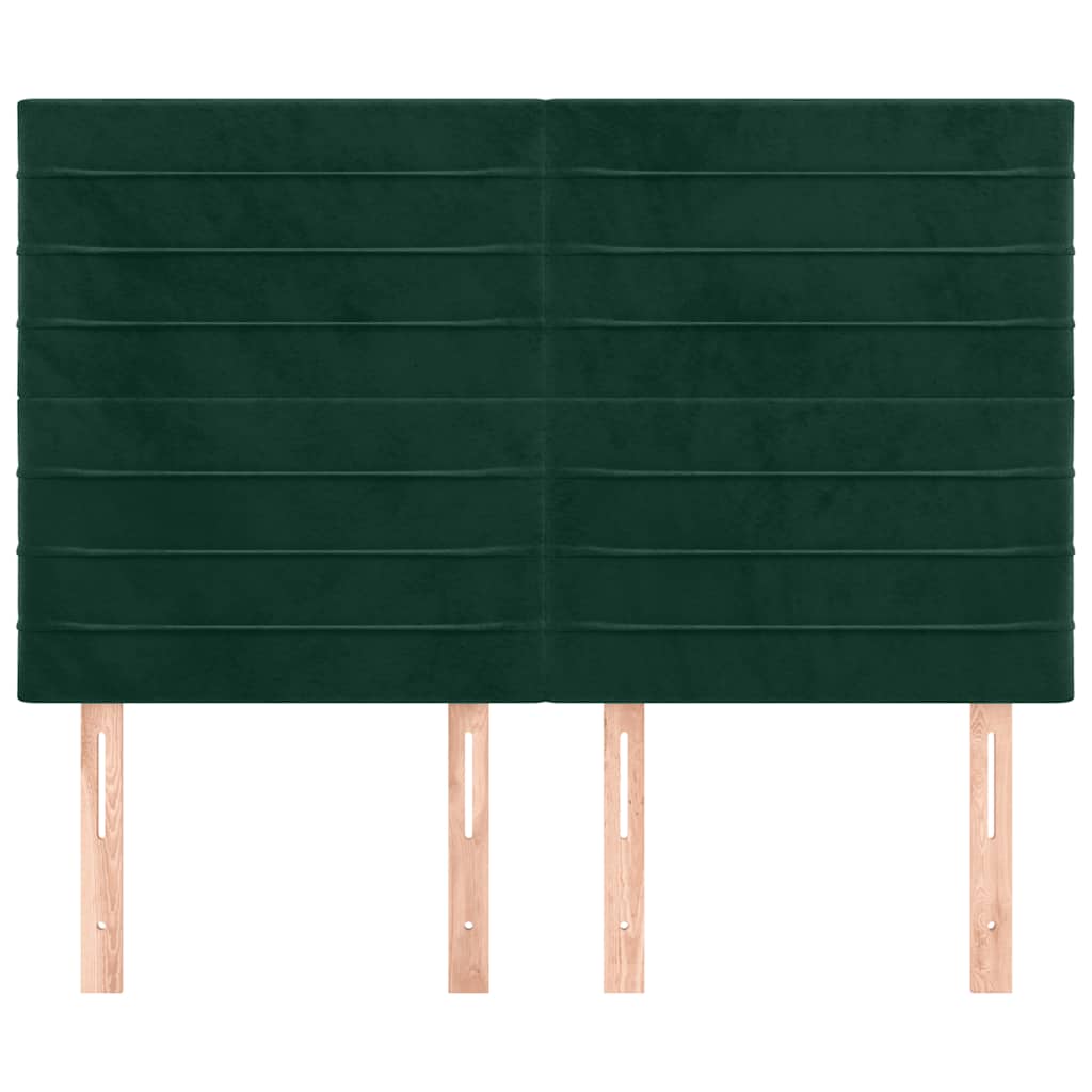 Testiera Verde Scuro 144x5x118/128 cm Velluto
