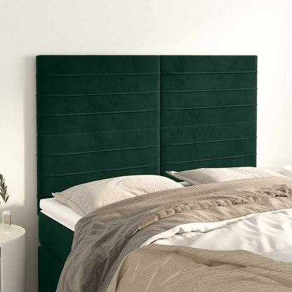 Testiera Verde Scuro 144x5x118/128 cm Velluto