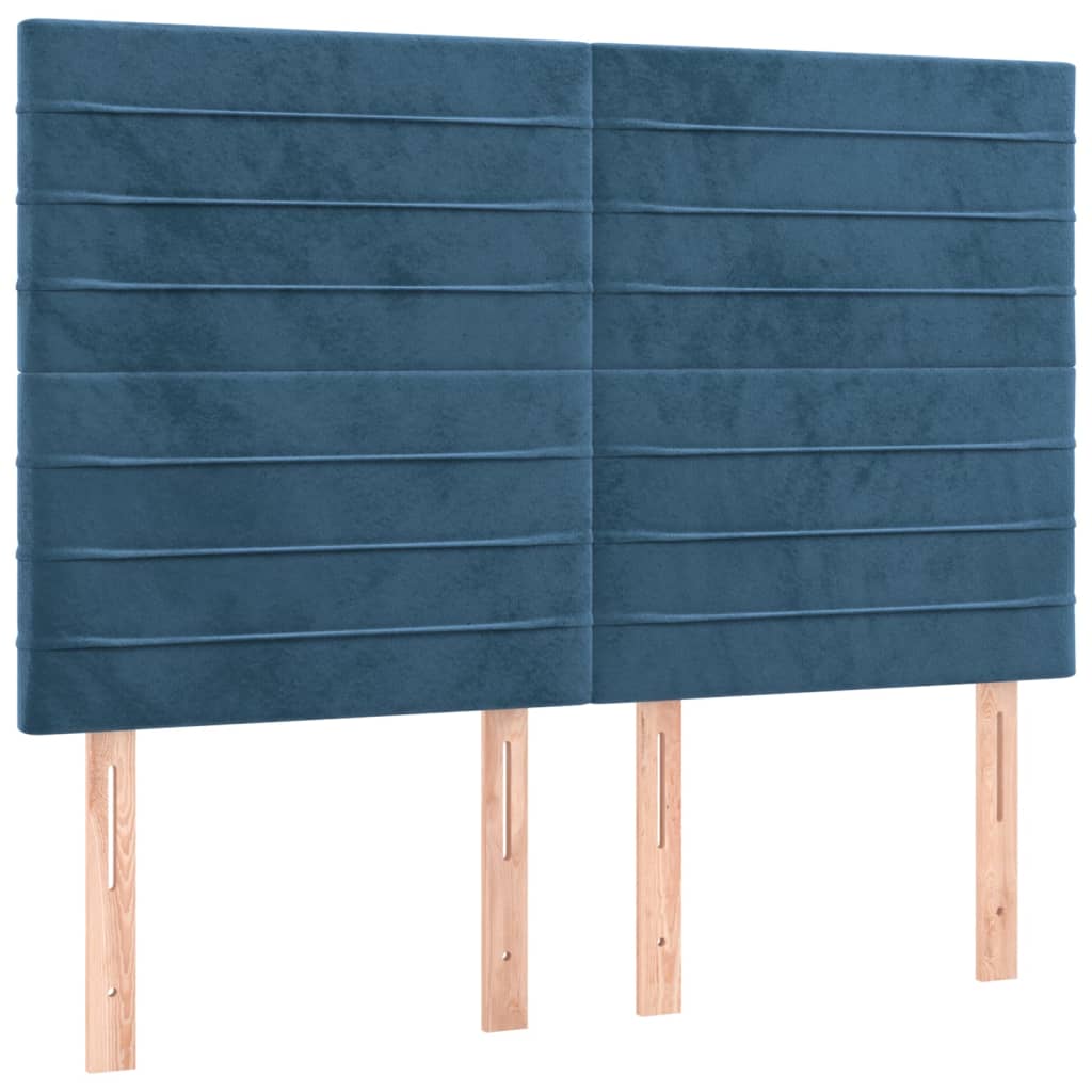 Testiere 4 pz Blu Scuro 72x5x78/88 cm in Velluto