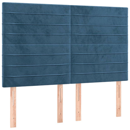 Testiere 4 pz Blu Scuro 72x5x78/88 cm in Velluto