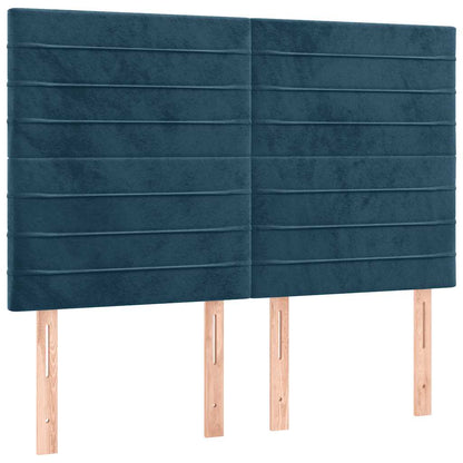 Testiera Blu Scuro 144x5x118/128 cm Velluto