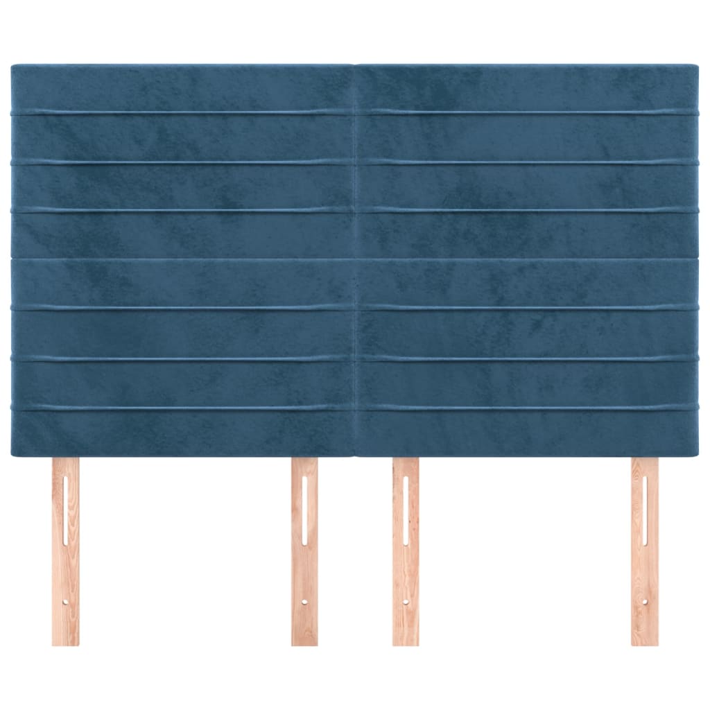 Testiere 4 pz Blu Scuro 72x5x78/88 cm in Velluto