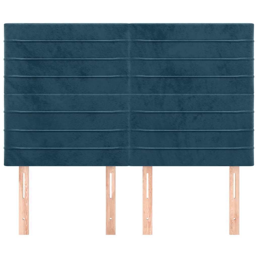 Testiera Blu Scuro 144x5x118/128 cm Velluto