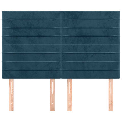 Testiera Blu Scuro 144x5x118/128 cm Velluto