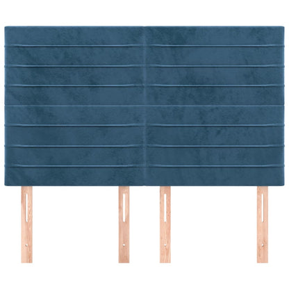 Testiere 4 pz Blu Scuro 72x5x78/88 cm in Velluto