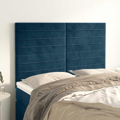 Testiera Blu Scuro 144x5x118/128 cm Velluto