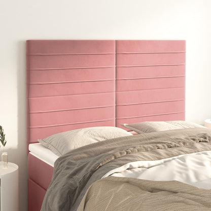 Testiera Rosa 144x5x118/128 cm Velluto