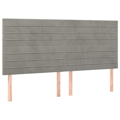 Testiera 4 pz Grigio Chiaro 80x5x78/88 cm in Velluto