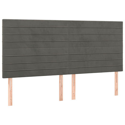 Testiera 4 pz Grigio Scuro 80x5x78/88 cm in Velluto