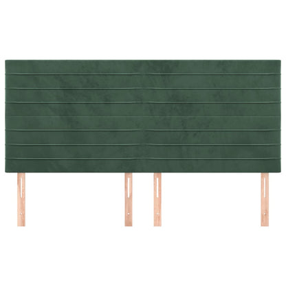 Testiera 4 pz Verde Scuro 80x5x78/88 cm in Velluto