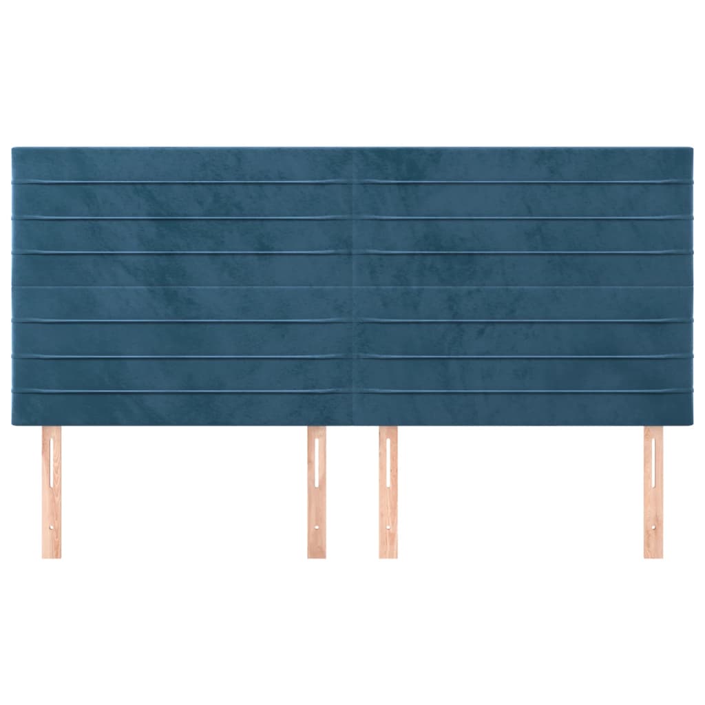 Testiera 4 pz Blu Scuro 80x5x78/88 cm in Velluto