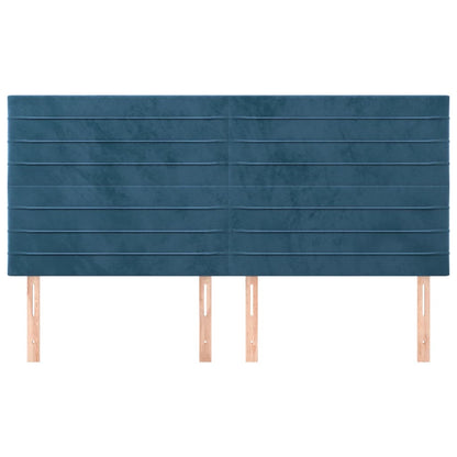 Testiera 4 pz Blu Scuro 80x5x78/88 cm in Velluto