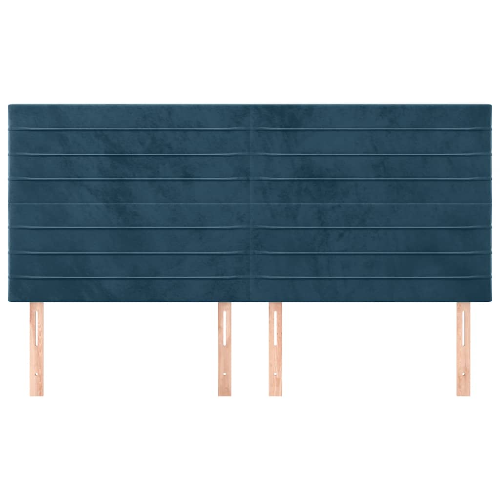 Testiera Blu Scuro 160x5x118/128 cm Velluto