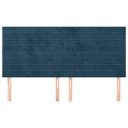 Testiera Blu Scuro 160x5x118/128 cm Velluto