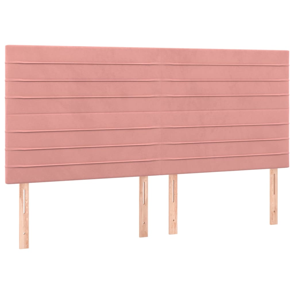 Testiera 4 pz Rosa 80x5x78/88 cm in Velluto