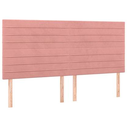 Testiera Rosa 160x5x118/128 cm Velluto