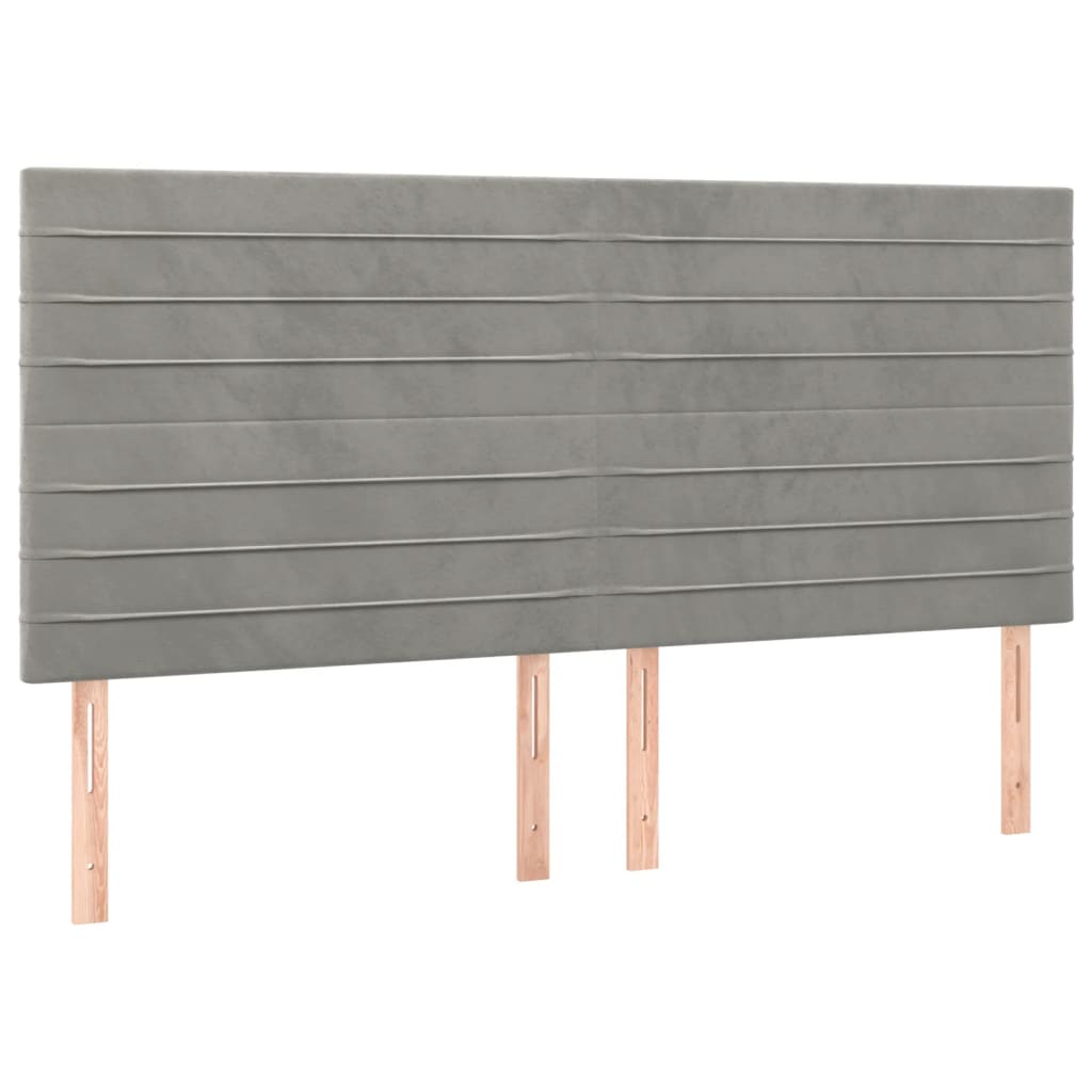Testiera Grigio Chiaro 180x5x118/128 cm Velluto