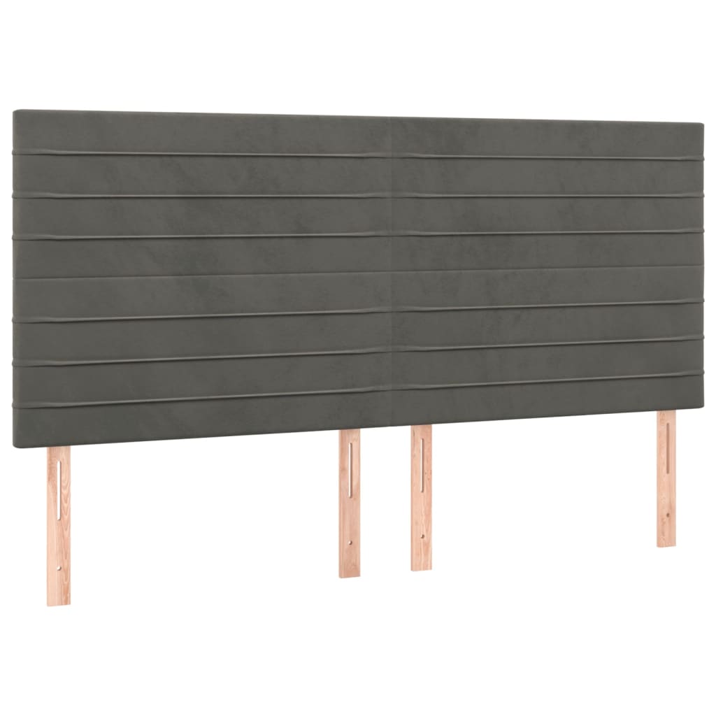 Testiera Grigio Scuro 180x5x118/128 cm Velluto