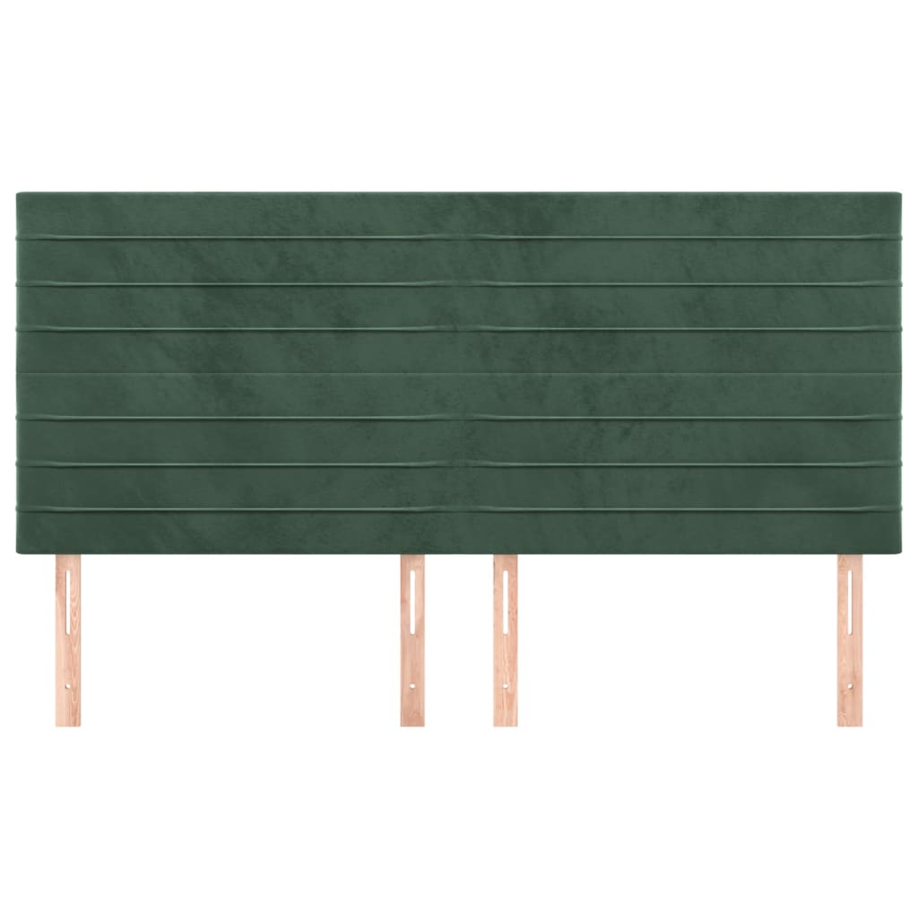 Testiera 4 pz Verde scuro 90x5x78/88 cm in Velluto