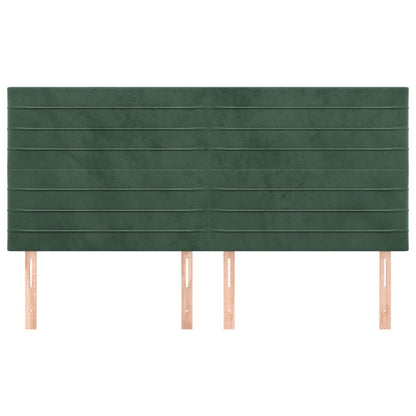 Testiera 4 pz Verde scuro 90x5x78/88 cm in Velluto