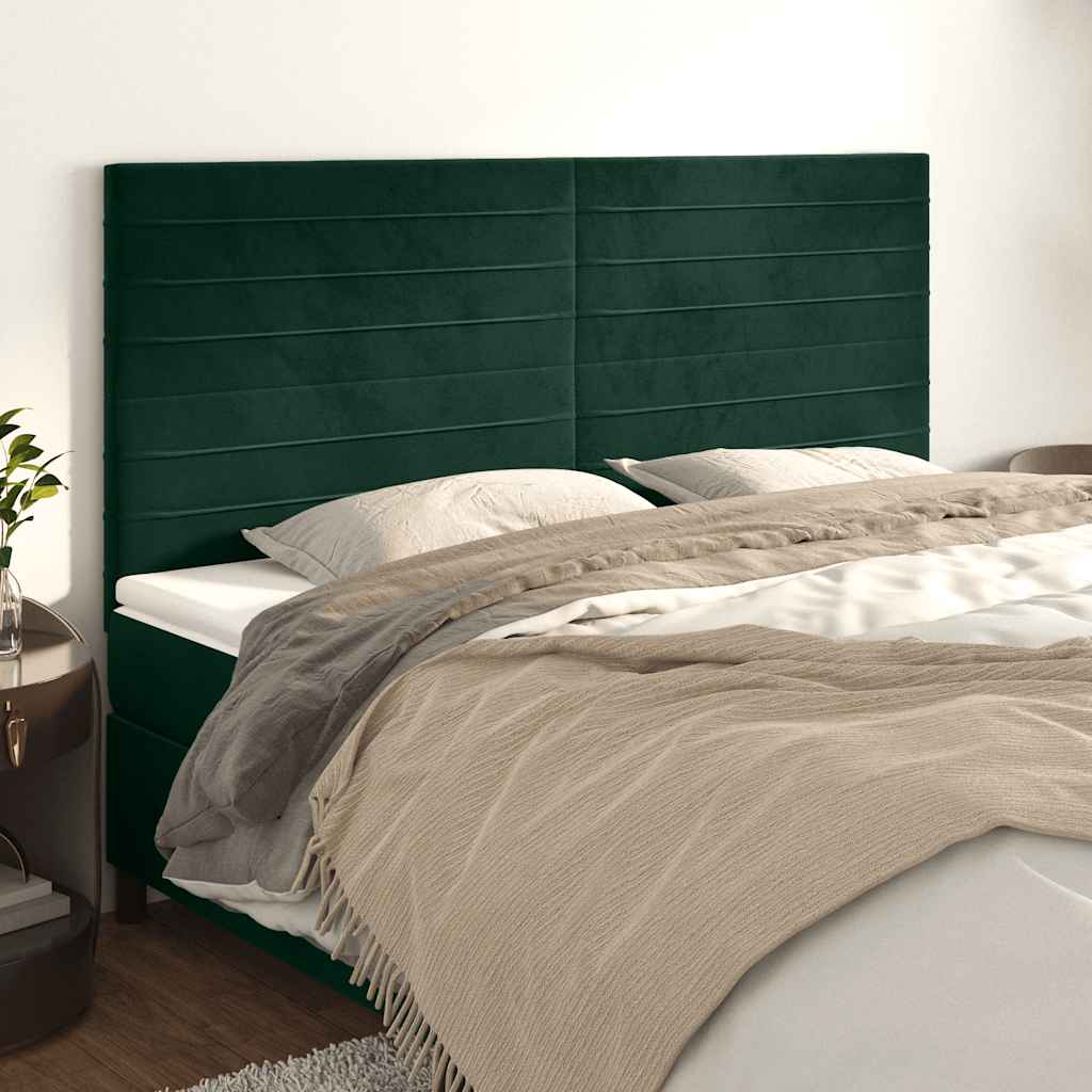 Testiera Verde Scuro 180x5x118/128 cm Velluto