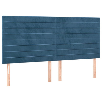 Testiera 4 pz Blu scuro 90x5x78/88 cm in Velluto