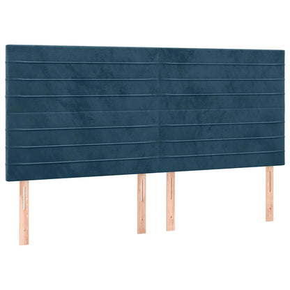 Testiera Blu Scuro 180x5x118/128 cm Velluto