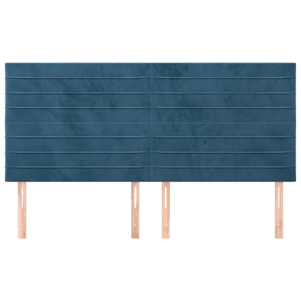 Testiera 4 pz Blu scuro 90x5x78/88 cm in Velluto