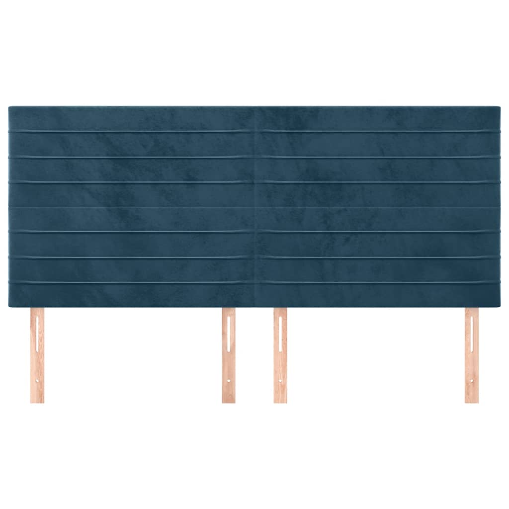Testiera Blu Scuro 180x5x118/128 cm Velluto