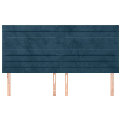 Testiera Blu Scuro 180x5x118/128 cm Velluto