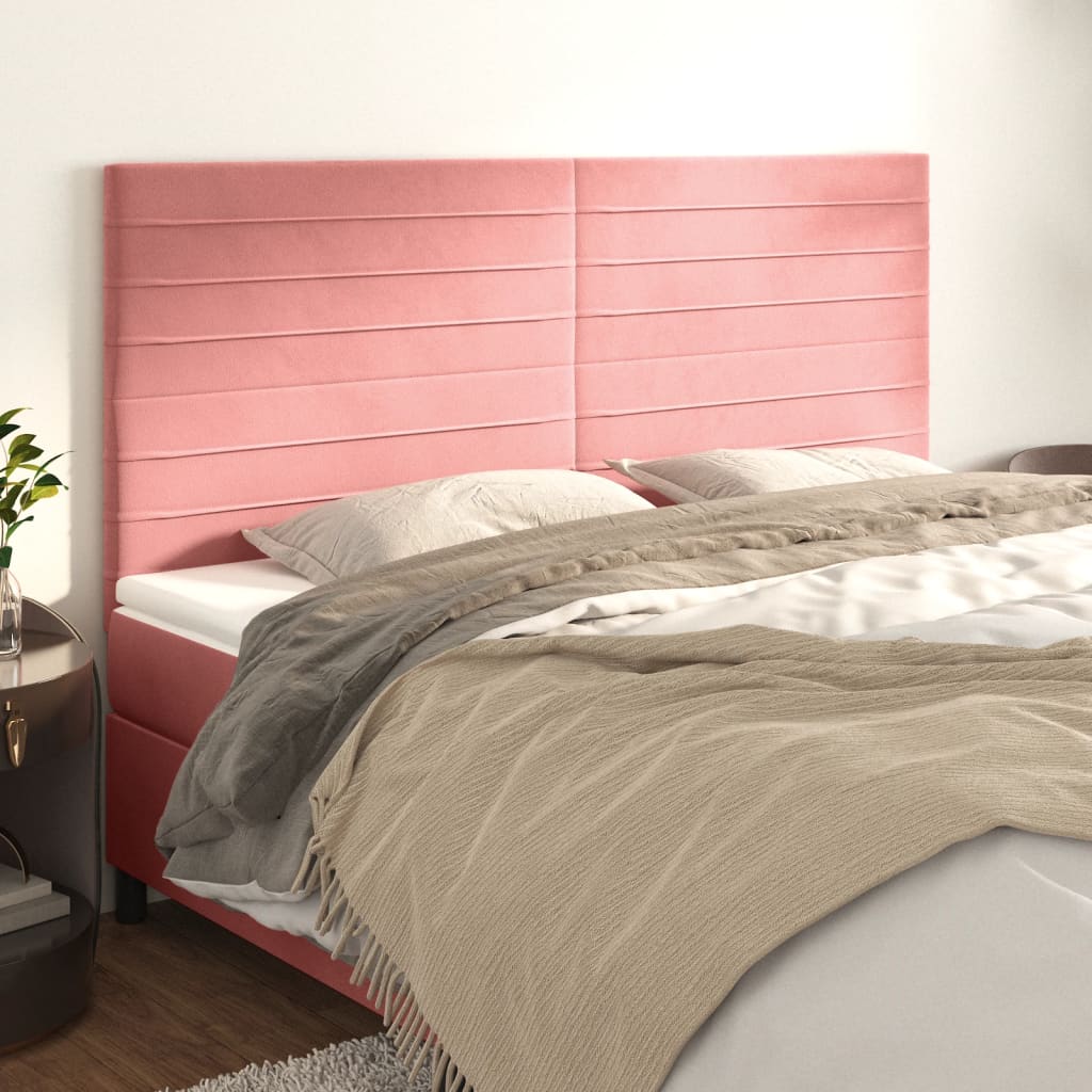 Testiera Rosa 180x5x118/128 cm Velluto