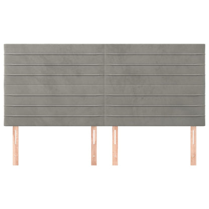Testiera Grigio Chiaro 200x5x118/128 cm Velluto