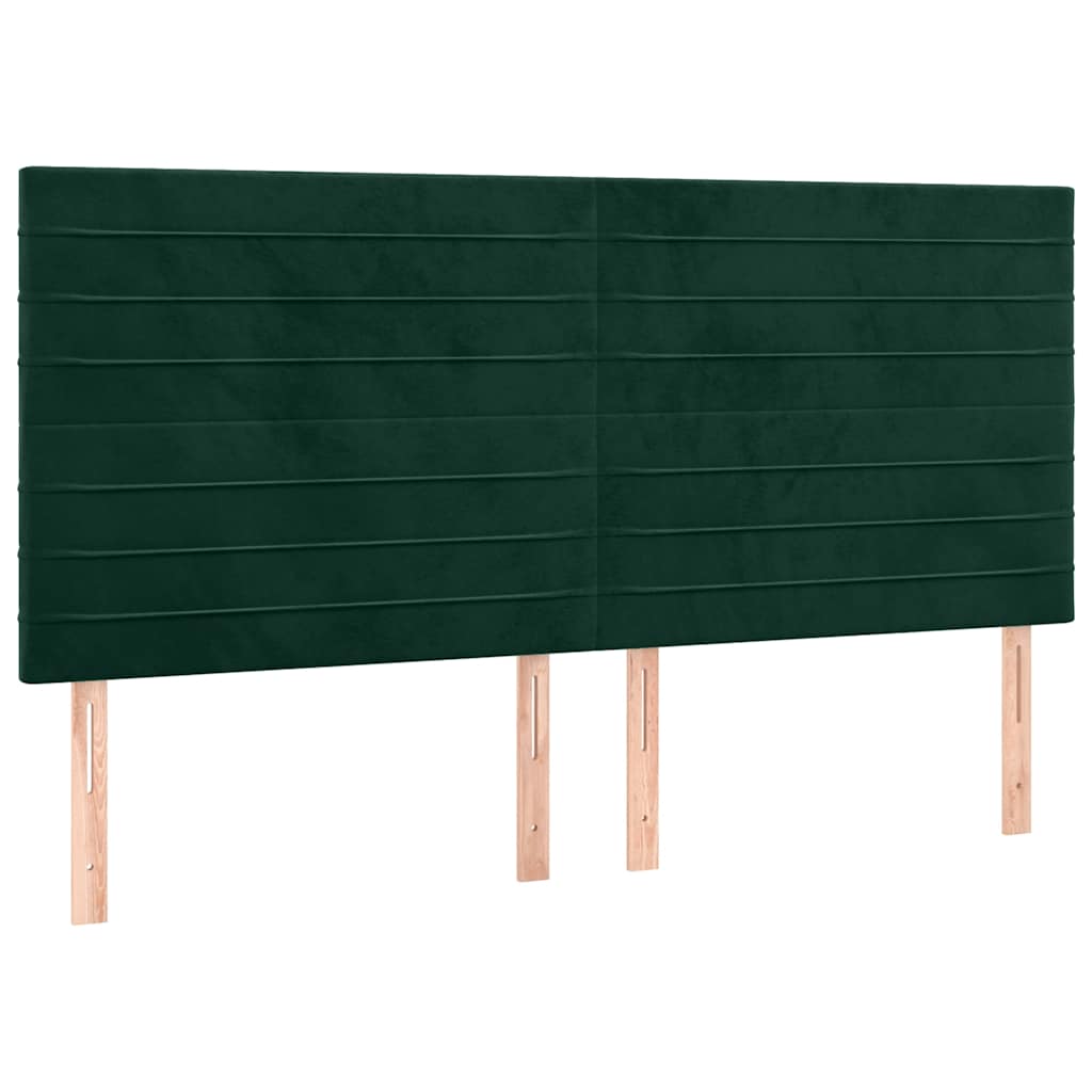 Testiera Verde Scuro 200x5x118/128 cm Velluto