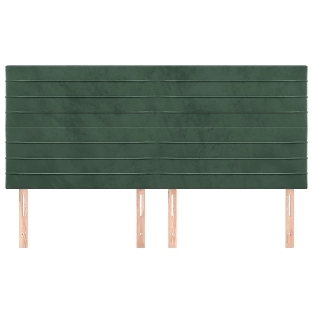 Testiere 4 pz Verde Scuro 100x5x78/88 cm in Velluto