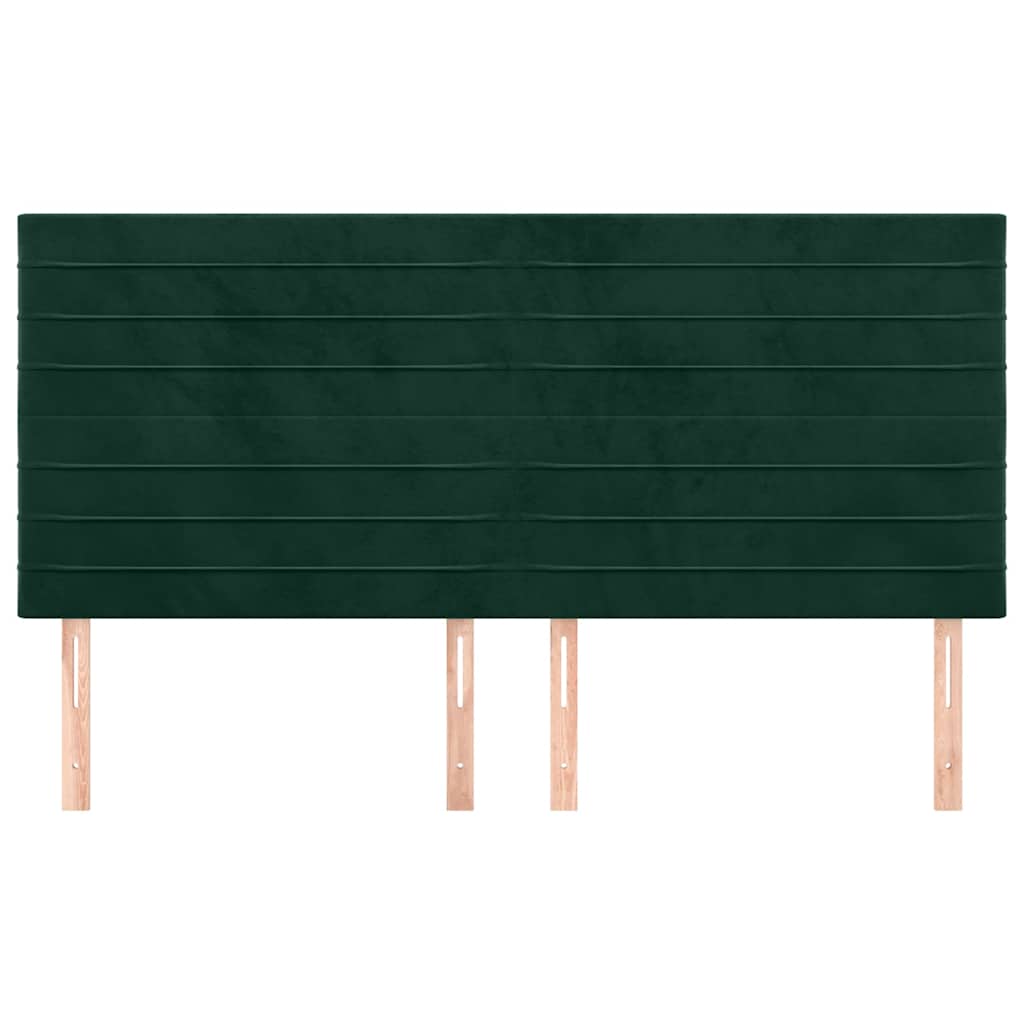 Testiera Verde Scuro 200x5x118/128 cm Velluto