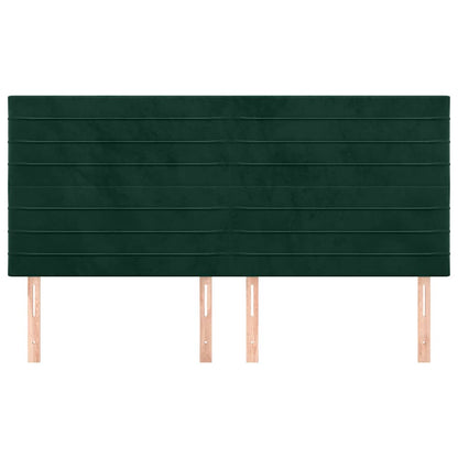 Testiera Verde Scuro 200x5x118/128 cm Velluto