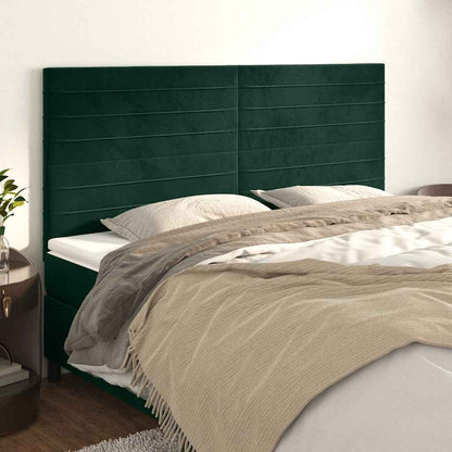 Testiera Verde Scuro 200x5x118/128 cm Velluto