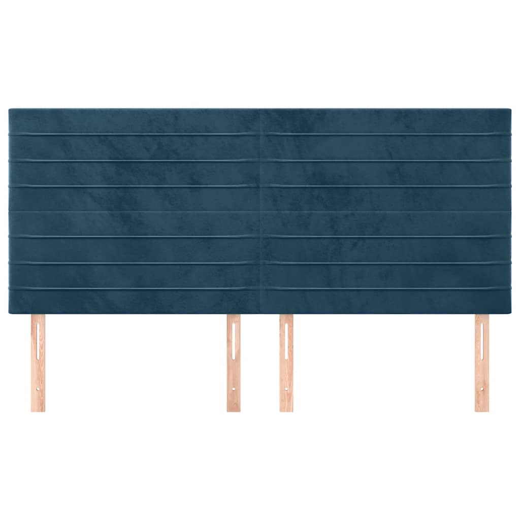 Testiera Blu Scuro 200x5x118/128 cm Velluto
