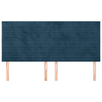 Testiera Blu Scuro 200x5x118/128 cm Velluto