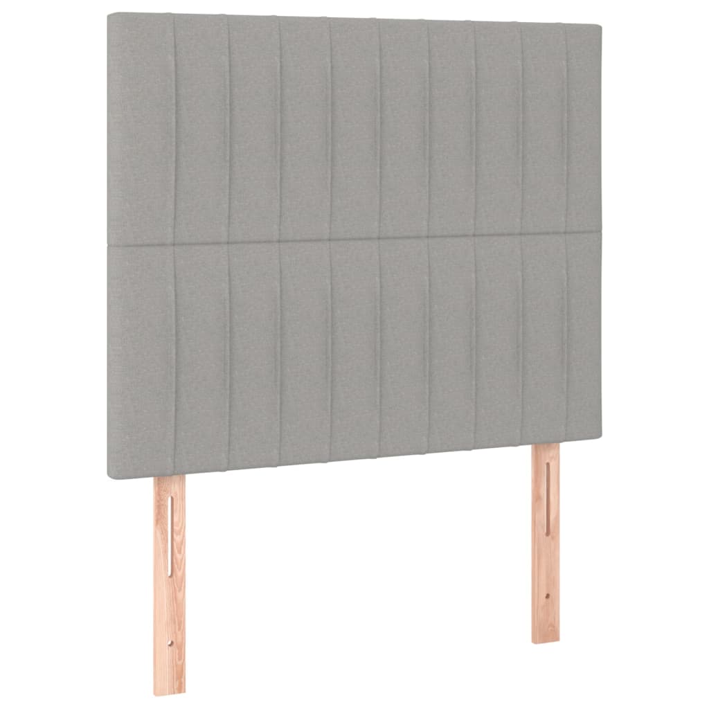 Testiera 2 pz Grigio Chiaro 80x5x78/88 cm in Tessuto
