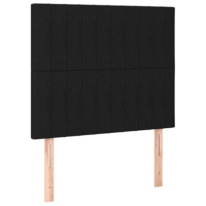 Testiera 2 pz Nera 80x5x78/88 cm in Tessuto